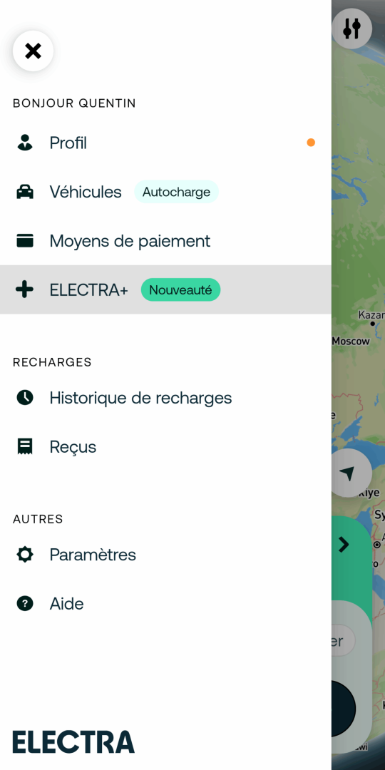 Retournez dans le menu et cliquez sur "Electra+"